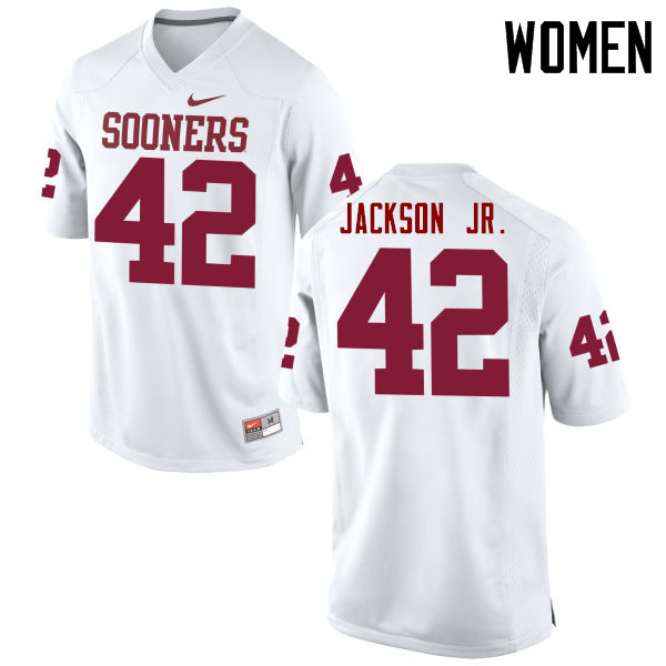 Women Oklahoma Sooners #42 Mark Jackson Jr. College Football Jerseys Game-White - Click Image to Close